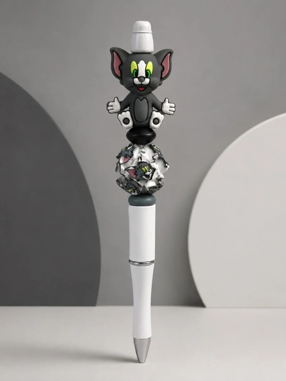 Classic Cartoon Cat Handmade Beaded Decorative Pen